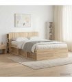 vidaXL Headboard Cabinet with Storage Sonoma Engineered Wood — Colour: Sonoma oak