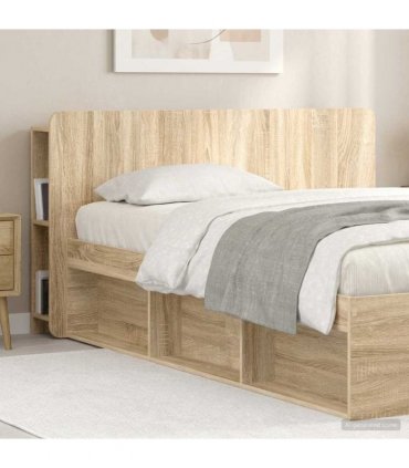vidaXL Headboard Cabinet with Storage Sonoma Engineered Wood — Colour: Sonoma oak