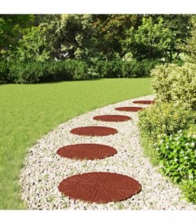 vidaXL Stepping Stone 6 pcs Red Ø 45 x 1.8 cm Rubber