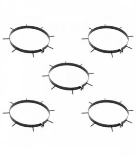 vidaXL Lawn Aerator Clamp with Spikes 5 pcs Ø 30 cm Steel — Size: Ø30 cm