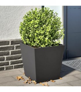 vidaXL Garden Planters Black 2 pcs 40x40x40 cm Steel — Colour: steel/black, Size: 40 x 40 x 40 cm