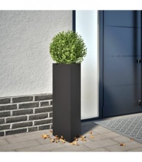 vidaXL Garden Planters 2 pcs Black Triangular 30x26x75 cm Steel — Colour: steel/black, Size: 30 x 26 x 75 cm