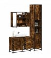 vidaXL 3 Piece Bathroom Furniture Set Smoked Oak Engineered Wood — V0672138878