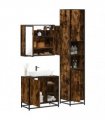 vidaXL 3 Piece Bathroom Furniture Set Smoked Oak Engineered Wood — V0672138879