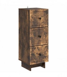 vidaXL Drawer Cabinet Smoked Oak 33 x 34.5 x 90 cm Engineered Wood — V0672138902
