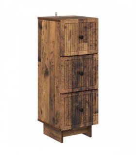 vidaXL Drawer Cabinet Old Wood 33 x 34.5 x 90 cm Engineered Wood — V0672138904
