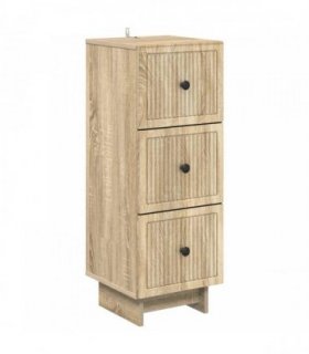 vidaXL Drawer Cabinet Sonoma Oak 33 x 34.5 x 90 cm Engineered Wood — V0672138905