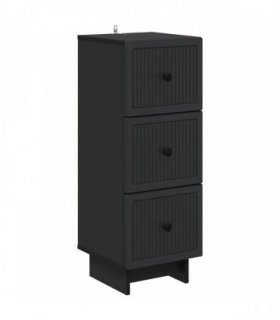 vidaXL Drawer Cabinet Black 33 x 34.5 x 90 cm Engineered Wood — V0672138907