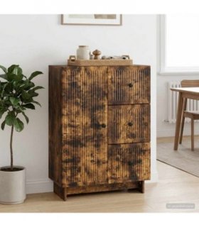vidaXL Sideboard Smoked Oak 66 x 34.5 x 90 cm Engineered Wood — V0672138909