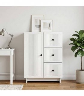 vidaXL Sideboard High Gloss White 66 x 34.5 x 90 cm Engineered Wood — V0672138912
