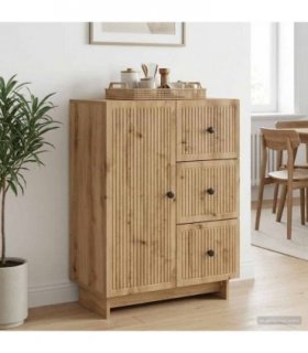 vidaXL Sideboard Artisan Oak 66 x 34.5 x 90 cm Engineered Wood — V0672138914