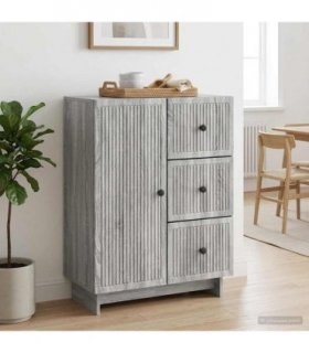 vidaXL Sideboard Grey Sonoma 66 x 34.5 x 90 cm Engineered Wood — V0672138915