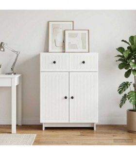 vidaXL Sideboard High Gloss White 66 x 34.5 x 90 cm Engineered Wood — V0672138918