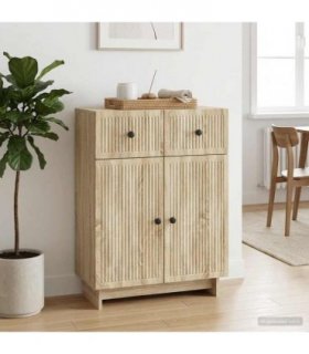 vidaXL Sideboard Sonoma Oak 66 x 34.5 x 90 cm Engineered Wood — V0672138919