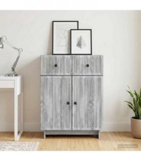 vidaXL Sideboard Grey Sonoma 66 x 34.5 x 90 cm Engineered Wood — V0672138920