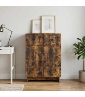 vidaXL Sideboard Smoked Oak 66 x 34.5 x 90 cm Engineered Wood — V0672138924