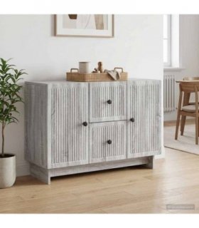 vidaXL Sideboard Grey Sonoma 89 x 34.5 x 60 cm Engineered Wood — V0672138933
