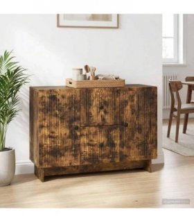 vidaXL Sideboard Smoked Oak 89 x 34.5 x 60 cm Engineered Wood — V0672138935
