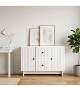 vidaXL Sideboard High Gloss White 89 x 34.5 x 60 cm Engineered Wood — V0672138940