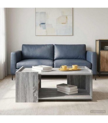 vidaXL Coffee Table Grey Sonoma 90 x 50 x 33 cm Engineered Wood