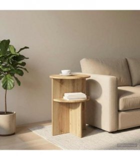 vidaXL Side Table Artisan Oak Ø 39.5 x 55 cm Engineered Wood