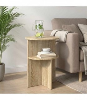 vidaXL Side Table Sonoma Oak Ø 39.5 x 55 cm Engineered Wood