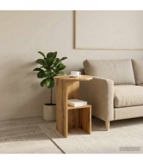 vidaXL Side Table Artisan Oak Ø 39.5 x 55 cm Engineered Wood — V0672138994