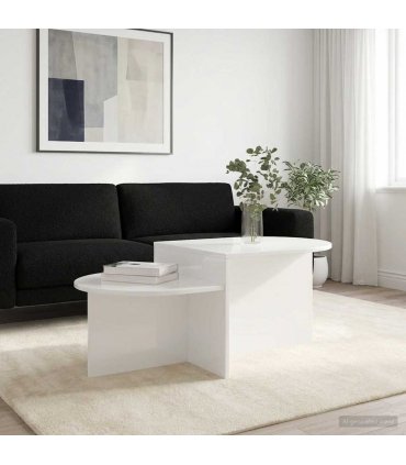 vidaXL Coffee Table High Gloss White 100 x 50 x 40 cm Engineered Wood
