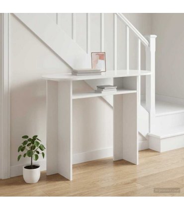 vidaXL Console Table with Storage High Gloss White 100 x 39.5 x 75 cm