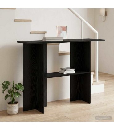 vidaXL Console Table Black Oak 100 x 30 x 75 cm Engineered Wood
