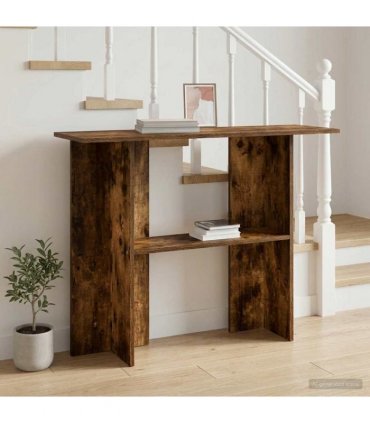 vidaXL Console Table Smoked Oak 100 x 30 x 75 cm Engineered Wood — V0672139027
