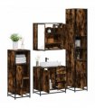 vidaXL 4 Piece Bathroom Furniture Set Smoked Oak Engineered Wood — V0672139778