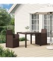 vidaXL Garden Dining Chairs 2 pcs Brown PP