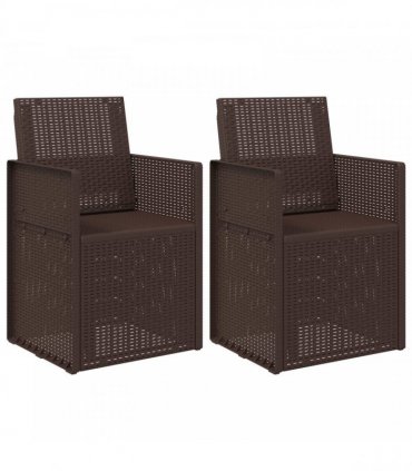 vidaXL Garden Dining Chairs 2 pcs Brown PP