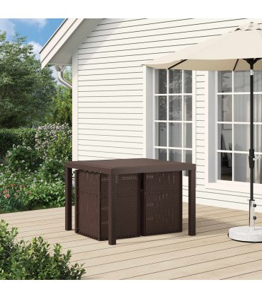 vidaXL Garden Dining Chairs 2 pcs Brown PP