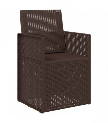 vidaXL Garden Dining Chairs 2 pcs Brown PP