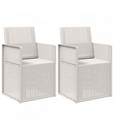 vidaXL Garden Dining Chairs 2 pcs White PP