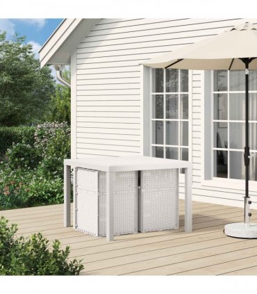 vidaXL Garden Dining Chairs 2 pcs White PP