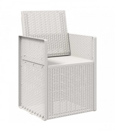 vidaXL Garden Dining Chairs 2 pcs White PP