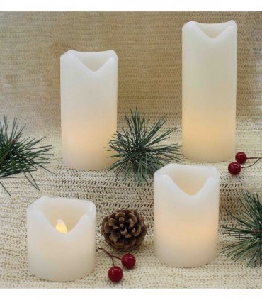 Set of 4 Flameless LED Candles Cream
