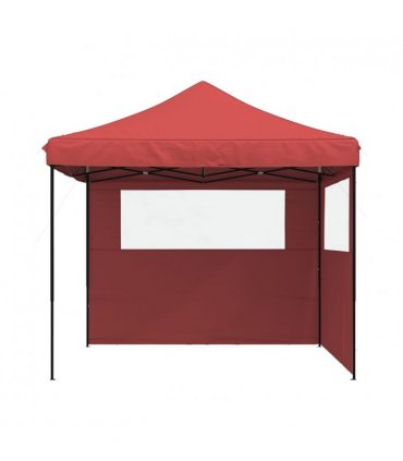 vidaXL Foldable Party Tent Pop-Up with 2 Sidewalls Burgundy