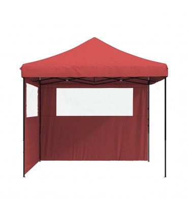vidaXL Foldable Party Tent Pop-Up with 2 Sidewalls Burgundy