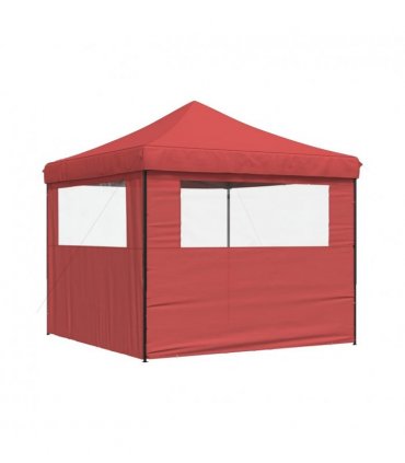 vidaXL Foldable Party Tent Pop-Up with 2 Sidewalls Burgundy