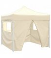 vidaXL Party Tent Folding Cream 291 x 291 x 315 cm Oxford Fabric — Model: with 4 sidewalls