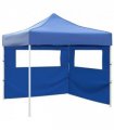 vidaXL Party Tent Folding Blue 291 x 291 x 315 cm Oxford Fabric — Model: with 2 sidewalls