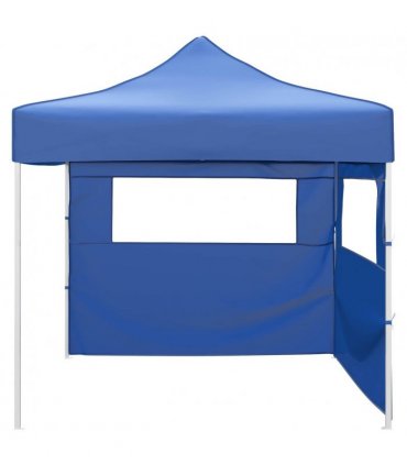 vidaXL Party Tent Folding Blue 291 x 291 x 315 cm Oxford Fabric — Model: with 2 sidewalls