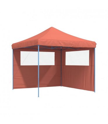 vidaXL Foldable Party Tent Pop-Up with 2 Sidewalls Terracotta
