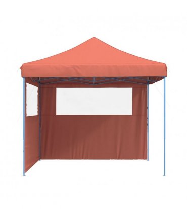 vidaXL Foldable Party Tent Pop-Up with 2 Sidewalls Terracotta