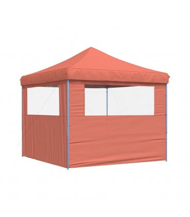 vidaXL Foldable Party Tent Pop-Up with 2 Sidewalls Terracotta