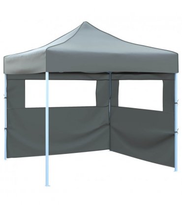 vidaXL Party Tent Folding Anthracite 291 x 291 x 315 cm Oxford Fabric — Model: with 2 sidewalls